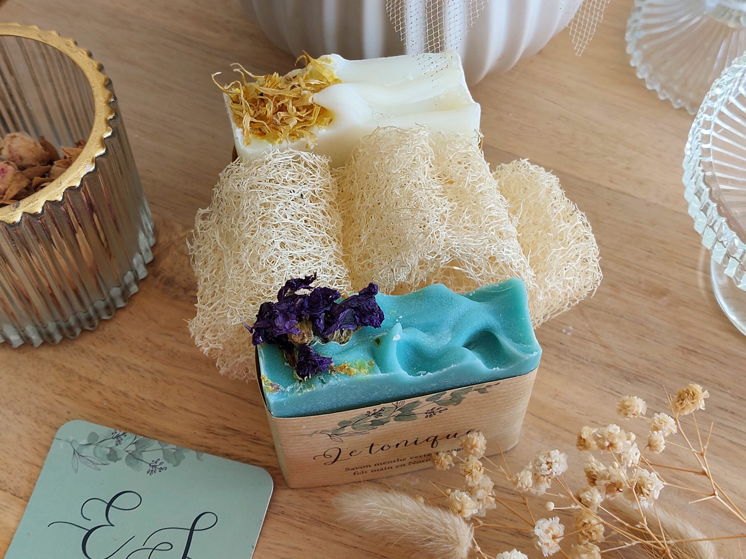 Sélection 2 savons de 100g et son porte savon loofah – Image 2